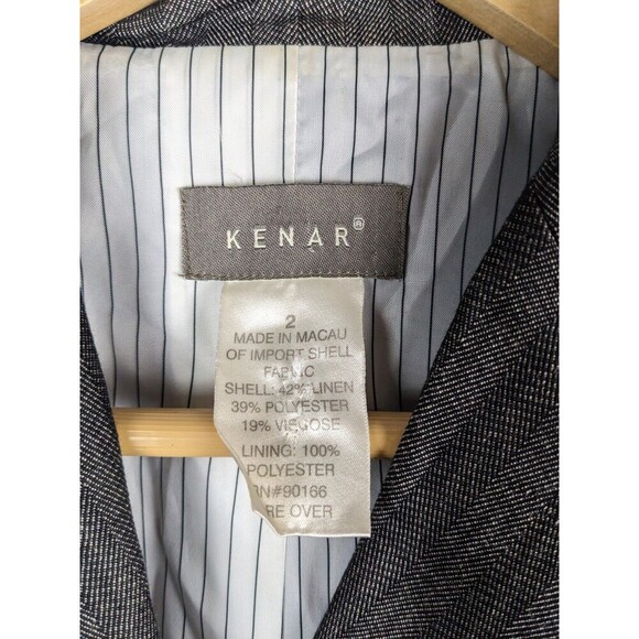 Kenar Linen Blend Blazer Jacket Brown Size 2 - Picture 3 of 7